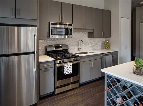 grey cabinets with stainless steel applicances|stainless steel kitchen cabinets colors.